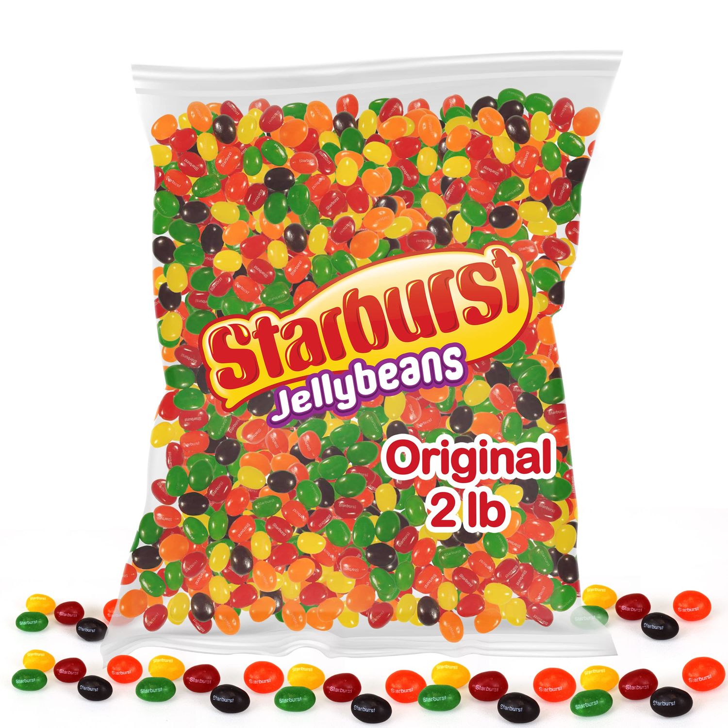 Starburst Original Jelly Beans (2 Pound) Holiday Candy - Comes in a Resealable Bag - jelly beans bulk - Perfect for Parties, Christmas Candy Stocking Stuffers