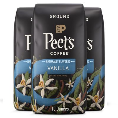 Peet&#39;s Coffee, Vanilla Light Roast Ground Coffee - 30 Ounces (3 Bags of 10 Ounces)