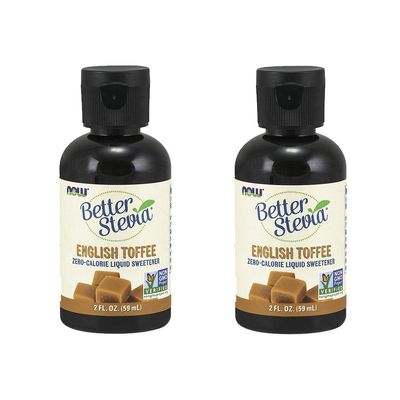 NOW Foods BetterStevia Liquid, English Toffee, 2 Fluid Ounce (2 Pack)