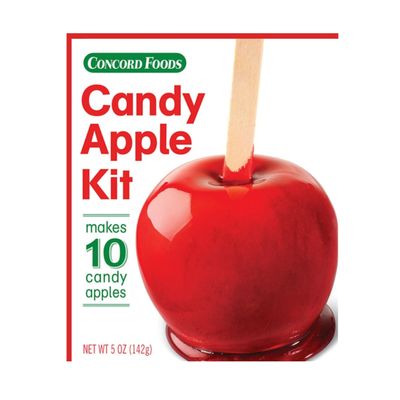 Concord Foods Candy Apple Kit - Classic Red Candy Apples for Family Treats, Carnivals, Fairs, and Fundraisers - Includes Candy Apple Mix and 10 Sticks - Easy, Fun, and Delicious - 5 oz Box