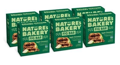 Natures Bakery Whole Wheat Fig Bars, Apple Cinnamon, Real Fruit, Vegan, Non-GMO, Snack bar, 6 Count (Pack of 6)