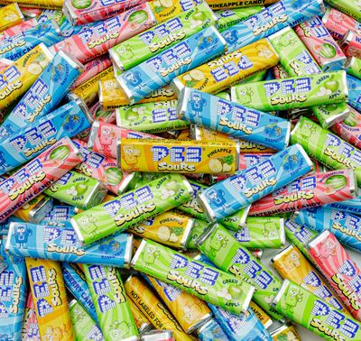 PEZ Candy Refill Rolls 2 lb - Bulk Bag, Assorted Sour Fruit Flavors (Pineapple, Watermelon, Green Apple, Blue Raspberry), Variety Pack