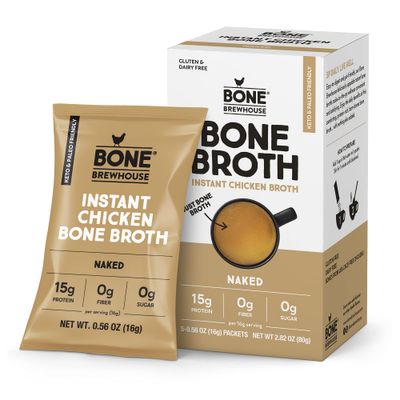 Bone Brewhouse - Unflavored Chicken Bone Broth Protein Powder - Keto &amp; Paleo Friendly - Instant Soup Broth - 15g Protein - Natural Collagen, Gluten-Free &amp; Dairy Free - 5 Servings