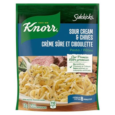 Knorr Sidekicks, Sour Cream &amp; Chives Pasta Side Dish, 120g/4.23 Ounce (Pack of 8) {Imported from Canada}