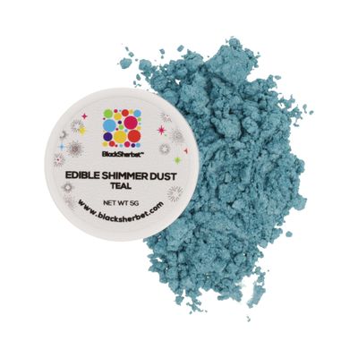 Blacksherbet Luster Dust Edible | 5 grams Luster Dust for Cake Decorating, Desserts, Cupcakes | Edible Shimmer for Food Grade Coloring | Edible Glitter Kosher Certified | Teal Luster Dust Edible