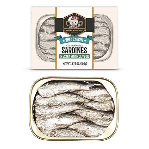 Otter Kingdom Two Layer Brisling Sardines in Extra Virgin Olive Oil Wild Caught, 3.75-OZ(Pack of 12)