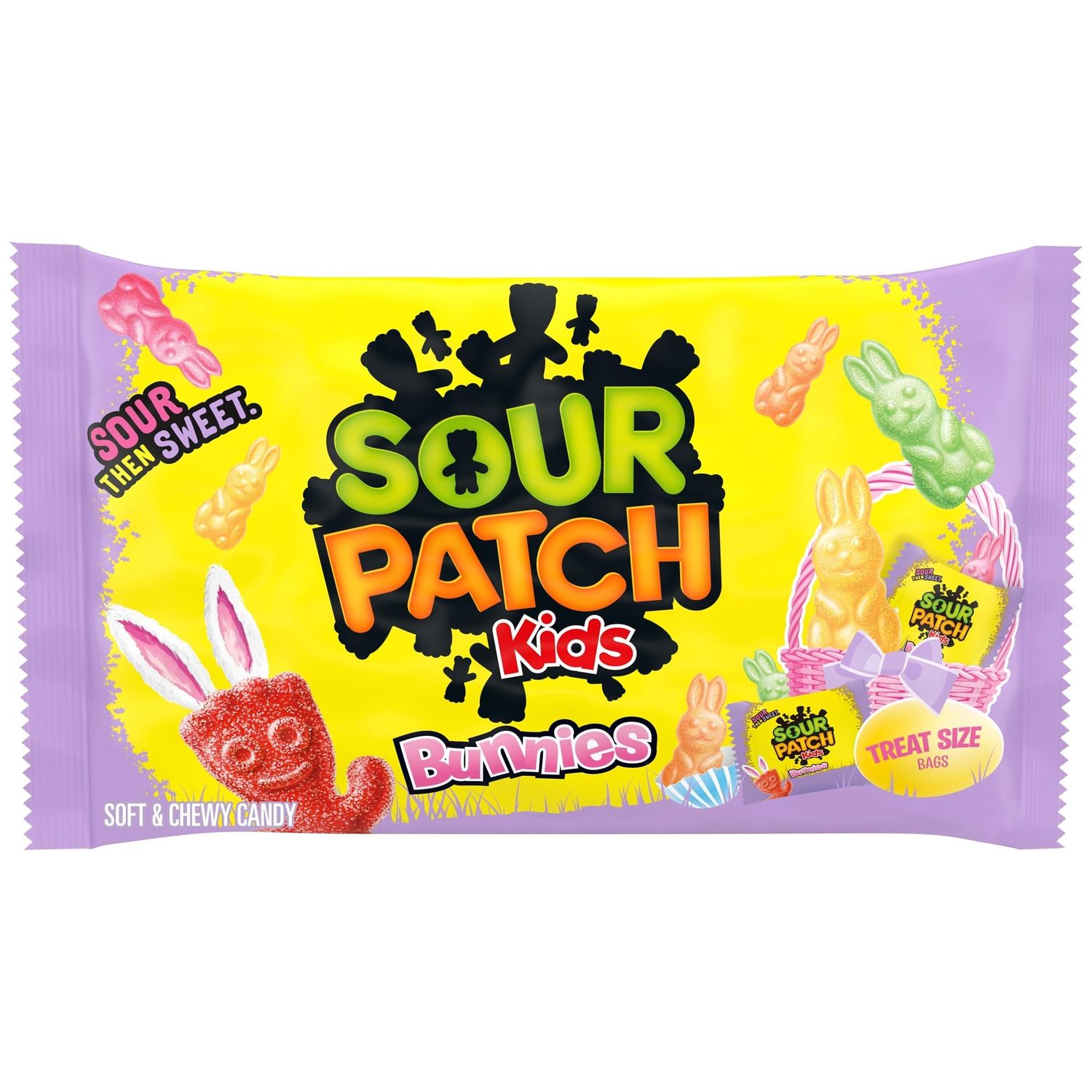 SOUR PATCH KIDS Bunnies Soft &amp; Chewy Easter Candy, 18 Snack Packs