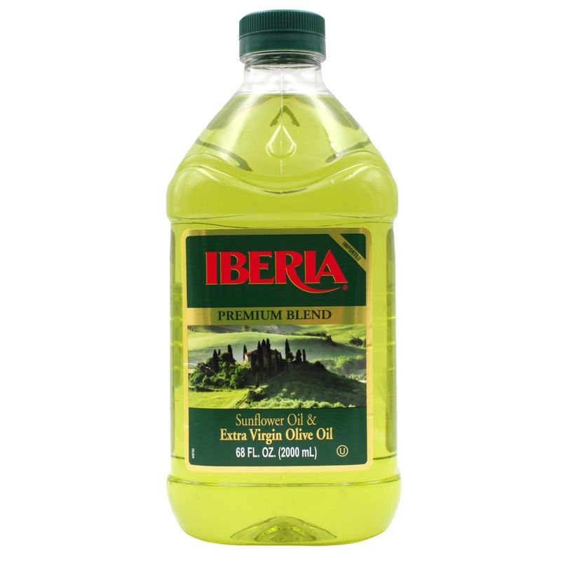 Iberia Premium Blend, Sunflower Oil &amp; Extra Virgin Olive Oil, High Heat Frying, 68 Fl Oz