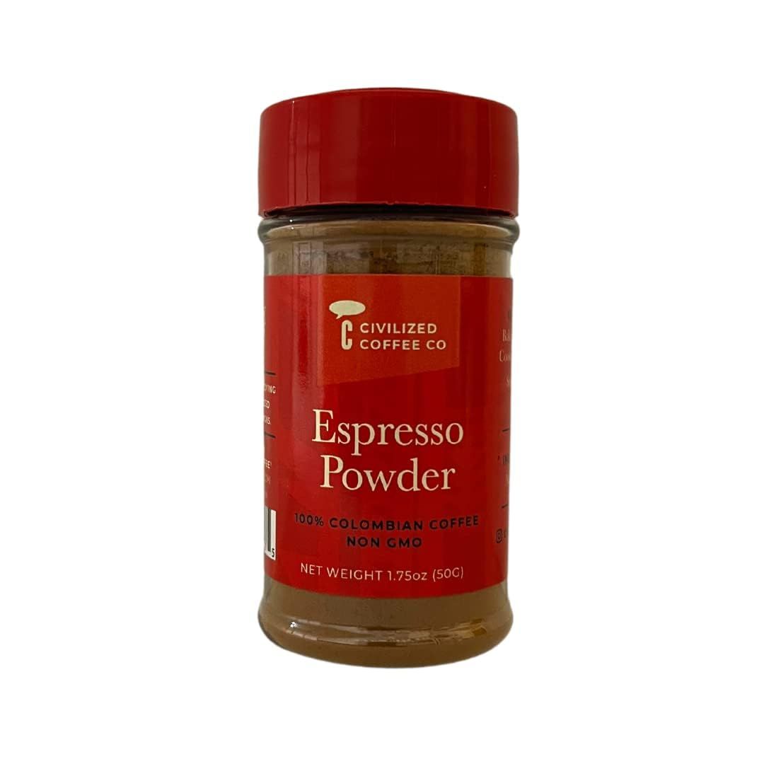 Civilized Coffee Espresso Coffee Powder for Baking &amp; Smoothies, Non-GMO Colombian Coffee, Medium Roast, Fine ground (1.75 oz) (1)