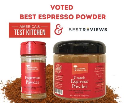 Civilized Coffee Espresso Coffee Powder for Baking &amp; Smoothies, Non-GMO Colombian Coffee, Medium Roast, Fine ground (1.75 oz) (1)