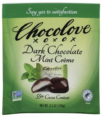 Chocolove Dark Chocolate Mint Crme Pouch, Non-GMO, 3.5 Oz (Pack of 8)