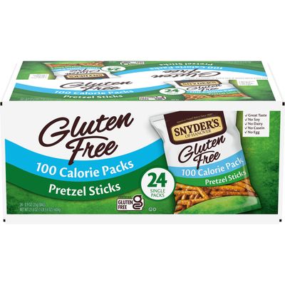 Snyder&#39;s of Hanover Gluten Free Pretzel Sticks, 100 Calorie Individual Packs, 24 Ct