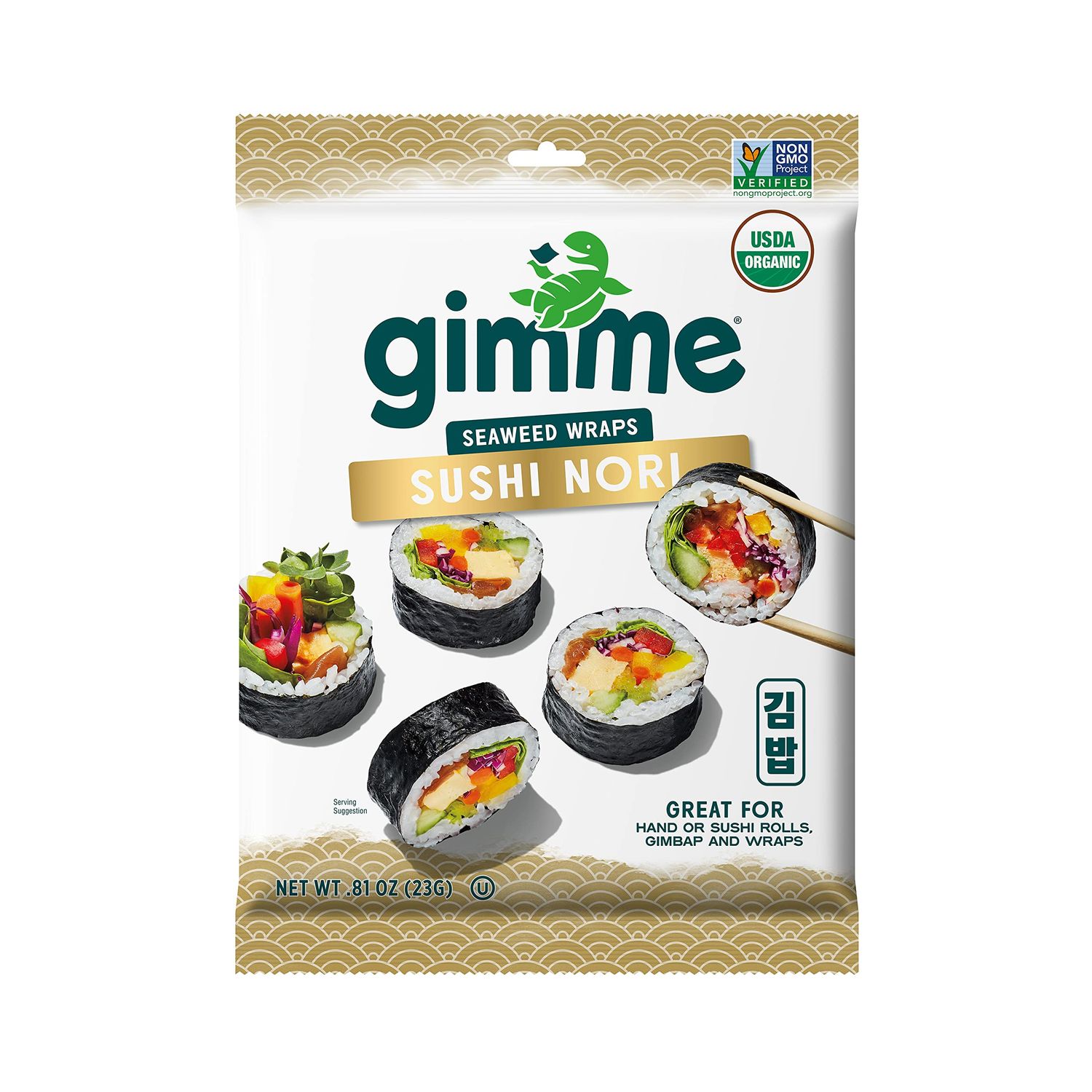 Gimme Seaweed Organic Roasted Seaweed - Restaurant-style Sushi Nori Sheets - 0.81 Ounce