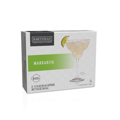Bartesian Margarita Cocktail Mixer Capsules for Cocktail Machine - Home Bar Mixology Cocktails Mix Pod Capsule Set To Use With the Bartesian Cocktail Drink Maker Machine - Pack of 8