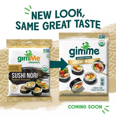 Gimme Seaweed Organic Roasted Seaweed - Restaurant-style Sushi Nori Sheets - 0.81 Ounce