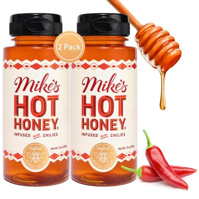 Mike&#39;s Hot Honey, America&#39;s #1 Brand of Hot Honey, Spicy Honey, All Natural 100% Pure Honey Infused with Chili Peppers, Gluten-Free, Paleo-Friendly (10oz Bottle, 2 Pack)