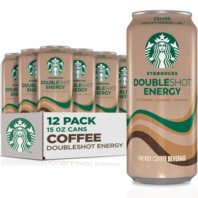 Starbucks Doubleshot Energy Drink Coffee Beverage, Coffee, Iced Coffee, 15 fl oz Cans (Packaging May Vary) (Pack of 12)