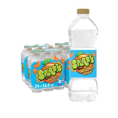 Splash Blast, Flavored Water Beverage, Mandarin Orange Flavor, 16.9 Fl Oz Plastic Bottles, 24 Pack