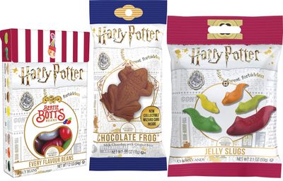 Harry Potter Jelly Gummy Candy Slugs, Bertie Botts Every Flavour Jelly Beans &amp; Chocolate Crispy Frog (Bundle of 3 Items)