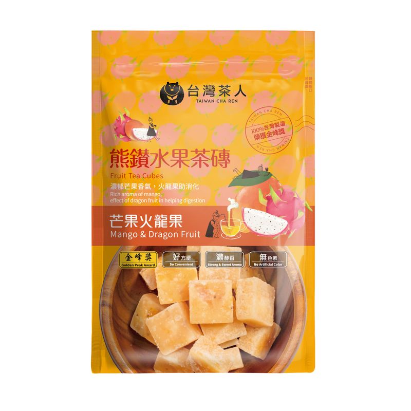 Fruit Tea Cubes by Cha Ren - Mango and Dragon Flavor Fruit Tea Drinks, Bagless Fruit Tea, 4.9Oz / 140g