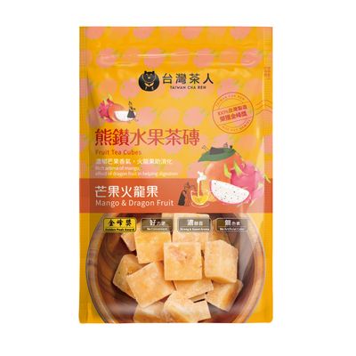 Fruit Tea Cubes by Cha Ren - Mango and Dragon Flavor Fruit Tea Drinks, Bagless Fruit Tea, 4.9Oz / 140g