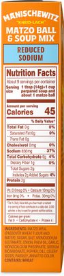 Manischewitz Reduced Sodium Matzo Ball &amp; Soup Mix 4.5oz (3 Pack), Kosher for Passover, No Artificial Colors or Preservatives