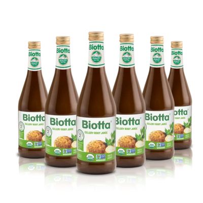 Biotta Organic Celery Root Juice - 100% Celery Juice Superfood For Kidney Support, Immune Support &amp; Hydration - Good Source of Potassium (16.9 Fl Oz, Pk of 6)