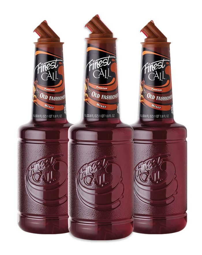 Finest Call Premium Old Fashioned Drink Mix, 1 Liter Bottle (33.8 Fl Oz), Pack of 3