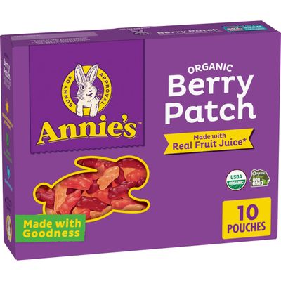 Annie&#39;s Organic Berry Patch Bunny Fruit Flavored Snacks, Gluten Free, 10 Pouches, 7 oz.