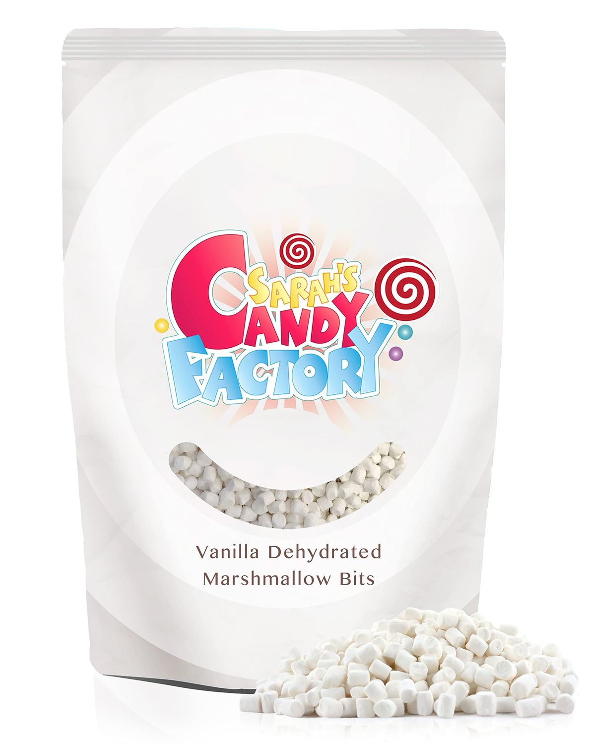 Sarah&#39;s Candy Factory Vanilla Mini Dehydrated Marshmallow Bits in Resealable Bag, 1lb