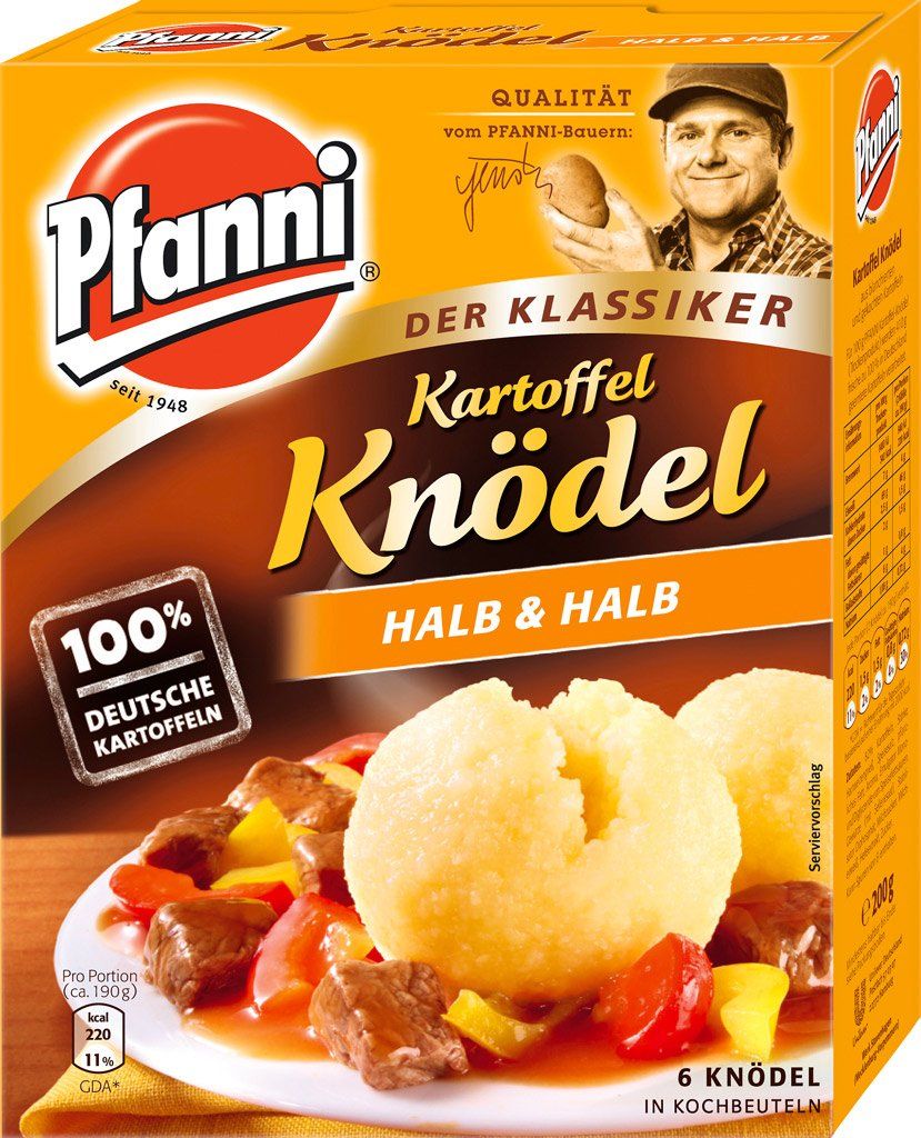 Pfanni Potato Dumplings half &amp; half (Kartoffel Kndel Halb &amp; Halb) 200g