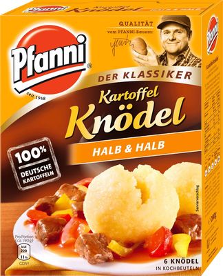 Pfanni Potato Dumplings half &amp; half (Kartoffel Kndel Halb &amp; Halb) 200g