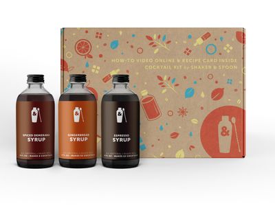 Shaker &amp; Spoon Holiday Cocktail Syrup Set - 4oz Spiced Demerara Syrup