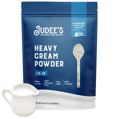 Judee&#39;s Heavy Cream Powder 1.5 lb - GMO and Preservative Free - Produced in the USA - 100% Gluten-Free - Keto Friendly - Add Healthy Fat to Coffee, Sauces, or Dressings - Make Liquid Heavy Cream