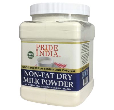 Pride Of India - Nonfat Dry Milk Powder - Protein &amp; Calcium Rich - 1.25 lbs (20oz) Jar