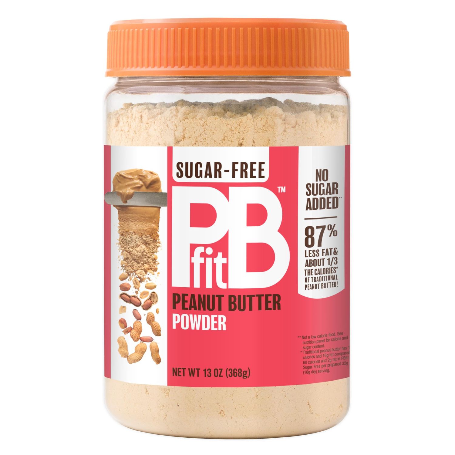 PBfit No Sugar Added Peanut Butter Powder, Powdered Peanut Butter Spread from Real Roasted Peanuts, 8g Protein, Made with Erythritol and Monk Fruit, 13 Ounce (Pack of 1)