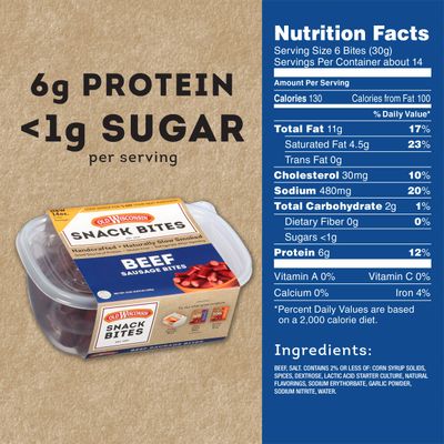 Old Wisconsin Bites Tub, Beef, 14 Ounce