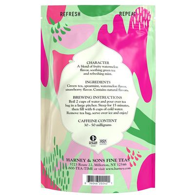 Harney &amp; Sons Fresh Brew Iced Tea Two Qt Tea Bags, Watermelon Mint, 15 Count