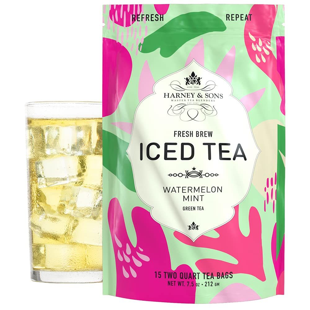 Harney &amp; Sons Fresh Brew Iced Tea Two Qt Tea Bags, Watermelon Mint, 15 Count