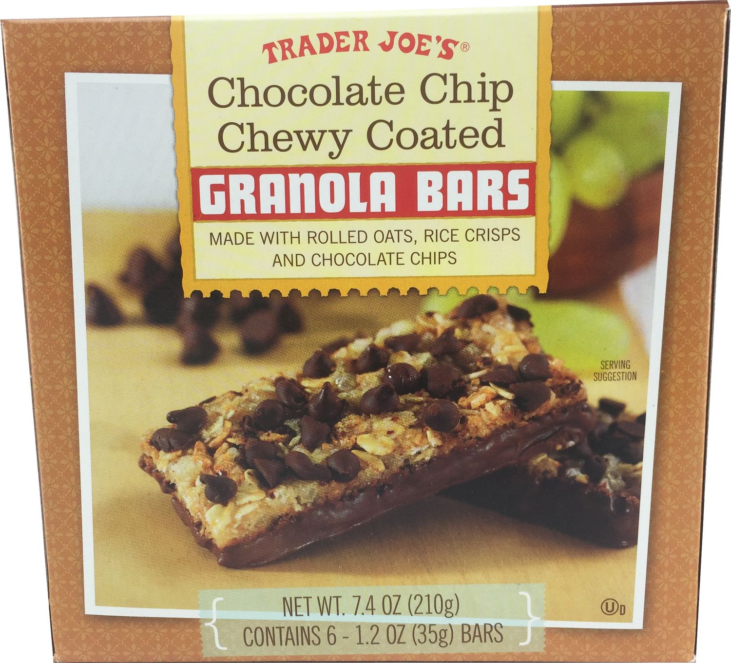 Trader Joe&#39;s Chocolate Chip Chewy Coated Granola Bars, 7.4 oz (210g), 1 Box