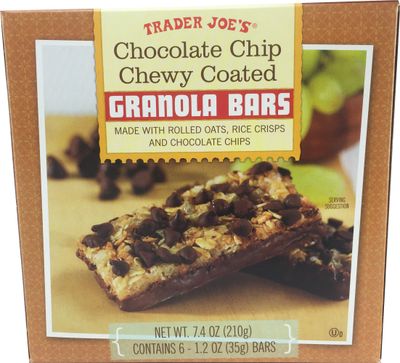 Trader Joe&#39;s Chocolate Chip Chewy Coated Granola Bars, 7.4 oz (210g), 1 Box