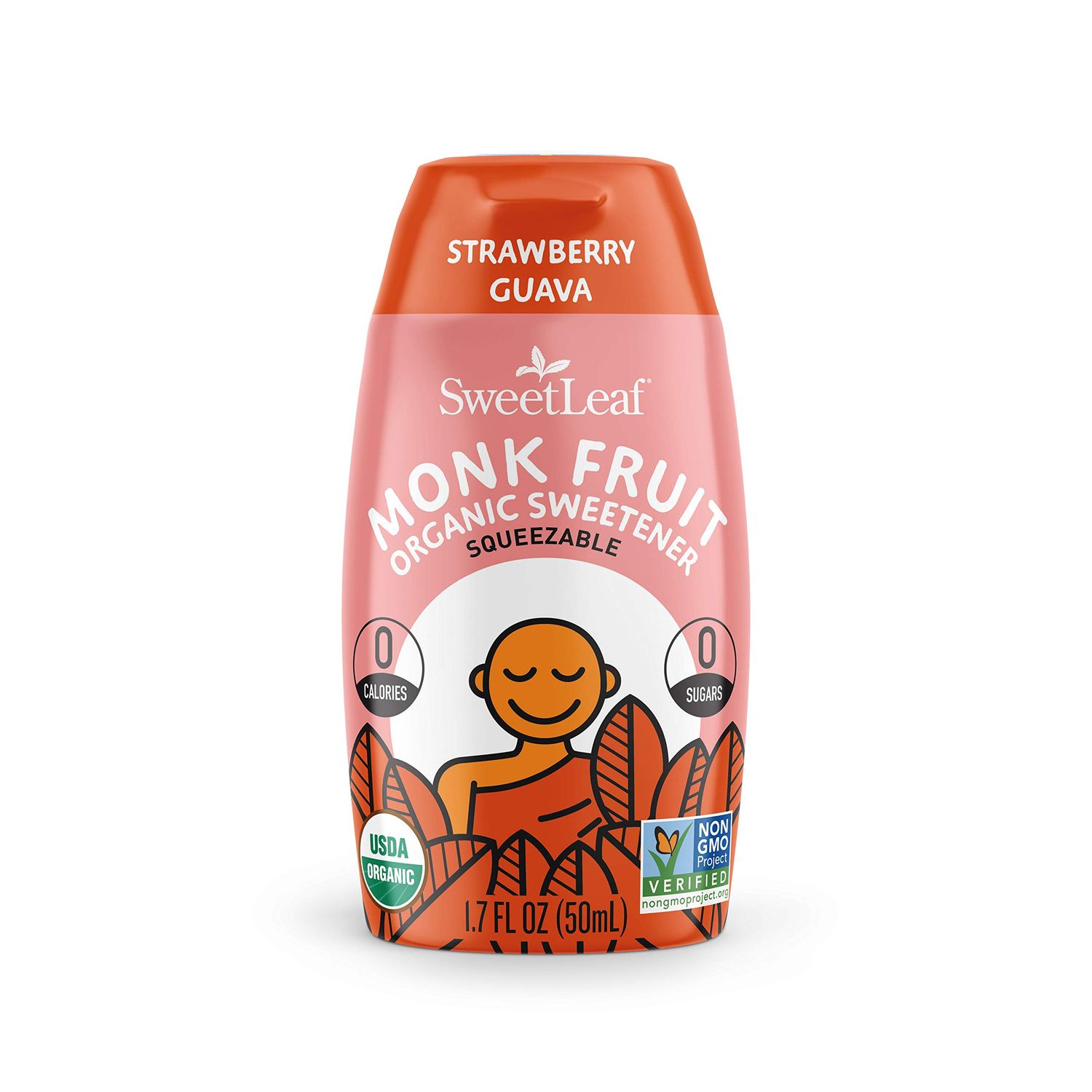 SweetLeaf Strawberry Guava Liquid Monk Fruit - Monk Fruit Liquid Sweetener Drops, Organic Monk Fruit Extract, Zero Calorie Sweetener, Sugar Free, Keto Friendly, Erythritol Free - 1.7 Fl Oz
