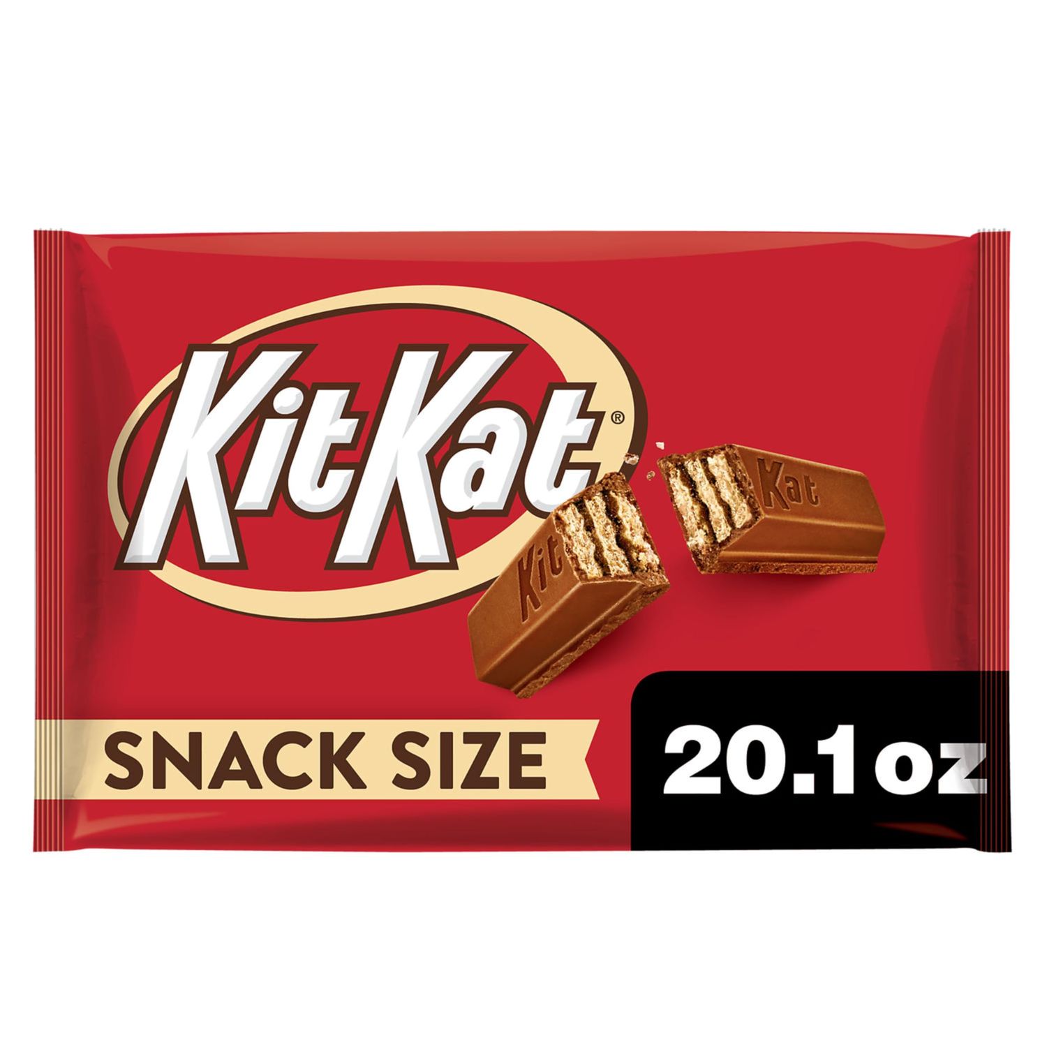 KIT KAT Milk Chocolate Wafer Snack Size, Candy Jumbo Bag, 20.1 oz