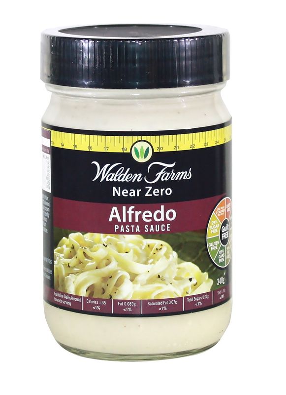 Walden Farms Light Alfredo Sauce, 12 oz. Jar - Thick &amp; Creamy, Fresh and Flavorful, Vegan, Paleo &amp; Keto Friendly, Non-Dairy Milk Substitute, 0g Net Carbs - Perfect for Chicken, Fish, Scampi, and More