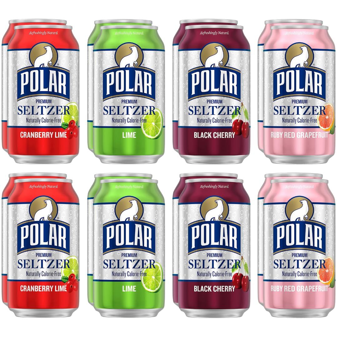 Polar Seltzer Water Variety Pack - Cranberry Lime, Black Cherry, Lime, Ruby Red Grapefruit - 12 fl oz - (Pack of 16)
