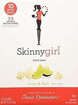 Skinny Girl Lime &amp; Salt Popcorn 10 Mini Bags, 15oz