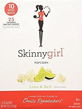 Skinny Girl Lime &amp; Salt Popcorn 10 Mini Bags, 15oz