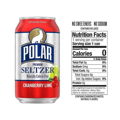 Polar Seltzer Water Variety Pack - Cranberry Lime, Black Cherry, Lime, Ruby Red Grapefruit - 12 fl oz - (Pack of 16)