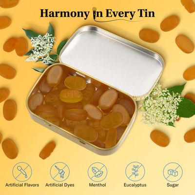 GRETHER'S Sugarfree ElderFlower Pastilles - Natural Dry Mouth Relief - Soothing Throat &amp; Healthy Voice - Gift for Singers - 2.1 oz. 3-Pack