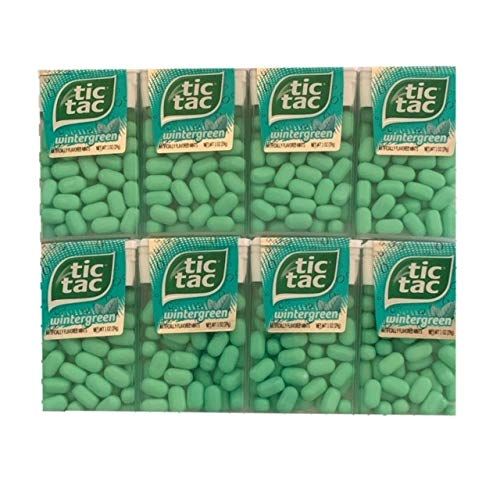 Tic Tac Wintergreen Mints | Wintergreen Tic Tacs | Wintergreen Mints | Mint Flavored Candy | Pack of 8 | 1 oz Each